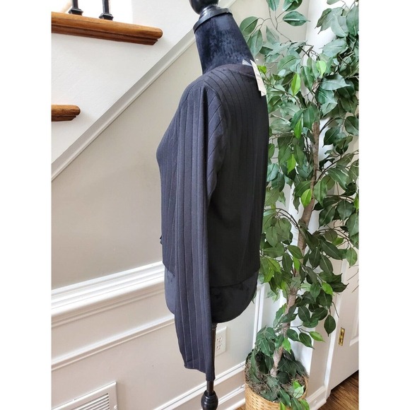 Elodie Cropped Black Polyester Long Sleeve Button Front Knit Cardigan Sweater L - Picture 4 of 13